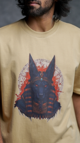 “Egyptian God Anubis Oversized Streetwear Tee